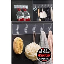 Normadia Pratik Çok Amaçlı Şeffaf Yapışkan Askı, Vidasız ve Kolay Kullanım