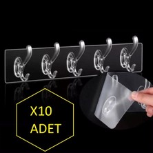 Normadia 10 Adet Güçlü Şeffaf Kendinden Yapışkanlı Askılık Seti