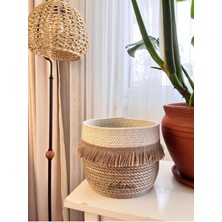 Bohema Home Hasır Jüt Sepet Saksı Düzenleyici
