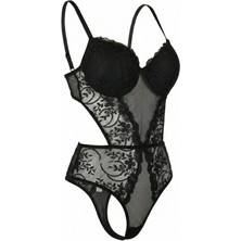 Tobare Dantelli Bodysuit Büstiyer Fantezi Sütyen Iç Çamaşır Takımı Ivory Lace Koleksiyonu