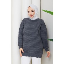 Pamuk Butik Kadın Damla Örgülü Triko Tunik -PMK522