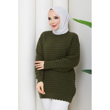 Pamuk Butik Kadın Damla Örgülü Triko Tunik -PMK522