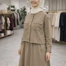 Moda Gabardin Kumaş Gizli Cepli Ikili Takım Uzun Etekli Tesettür Şık Rahat Kombin