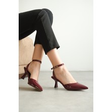 Trendella Kadın Bordo Rugan Topuklu Ayakkabı TR03MS01D