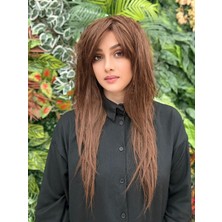 Aura Peruk Mocha Kahve Renk Tonuna Sahip Perçemli Özel Yapım Stella Modelimiz