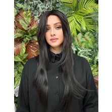 Aura Peruk Tepe Kısmı Özel Yapım Olan Şahane Siyah Düz Della Modelimiz