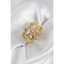 Nuvigo Zirkon Taşlı 2'li Model Gold Renk Kadın Yüzük - TJ-BYK3936