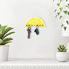 Normadia Ahşap Yarım Limon Mutfak ve Hol Duvar Dekoru Askılığı