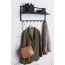 Normadia Şık Antrasit Raflı Askılık, 43 Cm, 4 Askılı Portmanto, Modern ve Fonksiyonel