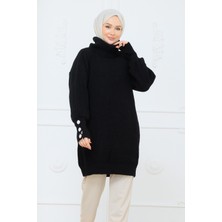 Pamuk Butik Kadın Boğazlı Triko Kazak Tunik -PMK521