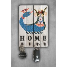 Normadia Şahmeran Home Ahşap Beyaz Dekoratif Anahtar Askısı ve Key Holder