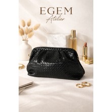 Egem Atelier Örgü Desen Vintage El ve Omuz Çantası