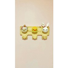 Normadia Renkli Ahşap Amigurumi Hayvan Figürlü Çocuk Odası Askılığı