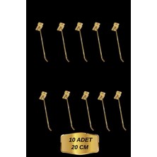 Normadia 10'lu Gold Kaplama Kanallı Raf Askısı, 20 Cm, Dayanıklı ve Şık Tasarım