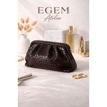 Egem Atelier Örgü Desen Vintage El ve Omuz Çantası