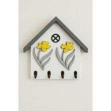 Normadia Çiçek Motifli Anahtarlık ve Askılık, Modern Antre ve Hol Dekoru