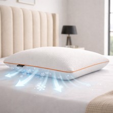 Gön Ev Tekstili Klimalı Ortopedik Tombul Yastık 40x60 cm 16 cm Yükseklik – Soğutucu Jel Yüzeyli Boyun Destekli Uyku Yastığı