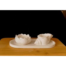 DS Tasarım Aqua Set - Okyanus Kokulu Mum - Lotus Mumluk - Salyangoz Mumluk - Mumluk Seti