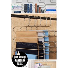 Normadia Kırışıksız Kot Eşarp ve Pantolon Organizer, 5 Katlı Pratik Dolap Düzeni