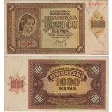 Banknoting Hırvatistan 1000 Kuna 1941 Iı. Dünya Savaşı Dönemi. Çok Çok Temiz(-)