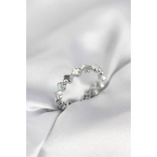 Nuvigo Gümüş Renk Sedefli Yonca Model Kadın Yüzük - TJ-BYK4029