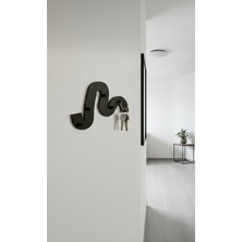 Normadia Şık Dalga Formlu Asimetrik Anahtar Askısı, Duvar Dekoru, 24X18 cm