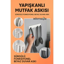 Normadia Pratik Yapışkanlı Mutfak Askısı, Sürgülü ve Deliksiz Montajlı