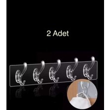 Normadia 2’li Güçlü Kendinden Yapışkanlı Şeffaf Askılık Seti, Çok Amaçlı Kullanım