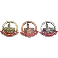 Tp Buğz Istanbul Temalı Metal Magnet Galata Kulesi Yuvarlak Tasarım