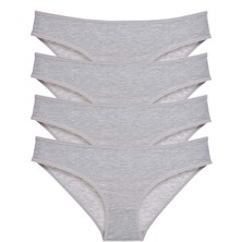 Giyim 4 Adet Süper Eko Set Likralı Kadın Slip Külot Gri