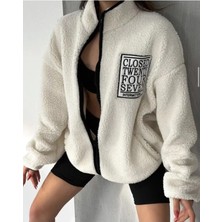 Burlu Oversize Kalıp Pelüş Ceket