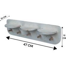 Normadia Modern Oval Ahşap 3 Raflı Duvar Elbise Askısı, Şık ve Fonksiyonel Tasarım