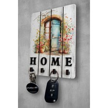 Normadia Beyaz Ahşap Modern Anahtar Askısı ve Tablo Seti