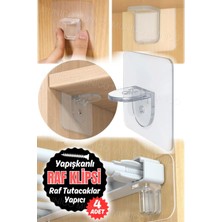 Normadia Şeffaf Kendinden Yapışkanlı Yatak Odası Dolap Raf Seti (4 Adet)