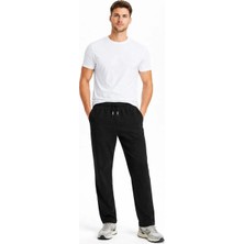 Velmora Fashion Erkek Düz Paça Beli Lastikli Ipli Günlük Spor Eşofman Altı Rahat Fit - Siyah