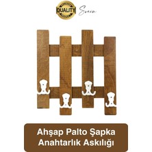 Normadia Elbise ve Anahtarlar Için Doğal Ahşap Duvar Askısı, Şık ve Fonksiyonel Tasarım