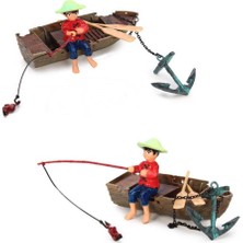 Veny'S Kayıklı Balıkçı Çocuk Hareketli Akvaryum Dekoru 12CM