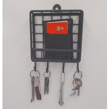 Normadia Mini Metal Duvar Anahtarlık Rafı, 4 Kancalı, Şık ve Pratik Tasarım