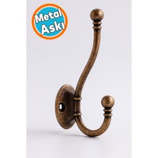Normadia Antik Bakır Metal Askı, Duvar ve Dolap Için Şık ve Dayanıklı Tasarım