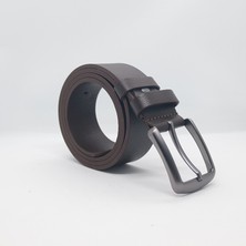 Paşala Leather Hakiki Deri Erkek Spor Kemer Kahve 4 cm Günlük Kullanıma Uygun Dayanıklı Tokalı Kutulu Teslimat