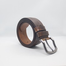 Paşala Leather Hakiki Deri Erkek Spor Kemer Kahverengi 4 cm Dikiş Detaylı Dayanıklı Tokalı Kutulu Teslimat
