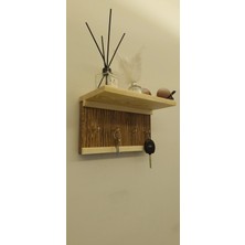 Normadia Modern Ahşap Anahtarlık ve Dekoratif Raf, Şık Ev ve Antre Düzeni Için