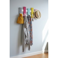 Normadia Renkli Ahşap Duvar Askılığı, Dekoratif Elbise Askısı, Şık ve Pratik Kullanım