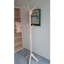 Normadia Elbise ve Portmanto Için Şık Lale Desenli Ahşap Ayaklı Askılık