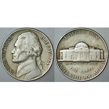 Banknoting Amerika 5 Cent 1948 Jefferson Nıckel.