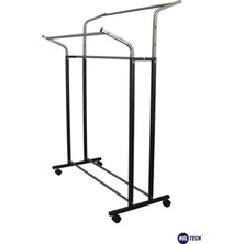 Normadia Ayarlanabilir Metal Konfeksiyon Askısı Çiftli Portatif Vitrin Askılığı