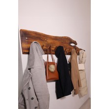 Normadia Doğal Ahşap Duvar Askısı Seti, 11'li Kavisli Ceviz Tasarım