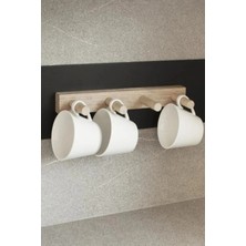 Normadia Sağlam Ahşap Çok Amaçlı Askı, Bardak ve Havlu Için 30CM 4'lü Aparat