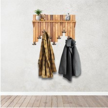 Normadia Şık Ahşap Duvar ve Kapı Askısı, 50X69X9 Cm, Piyano Model, 9 Askılı