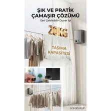 Normadia Pratik Geri Çekilebilir Çamaşır Ipi 20KG, 4 Metre, Modern ve Dayanıklı
